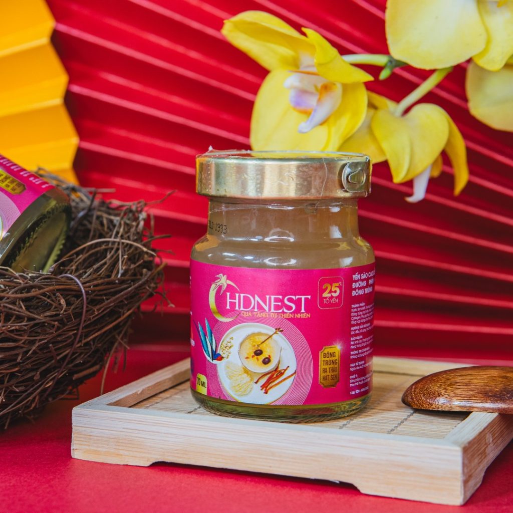 Yến HDNEST Đông Trùng Hạt Sen 25% hộp (6x70ml)